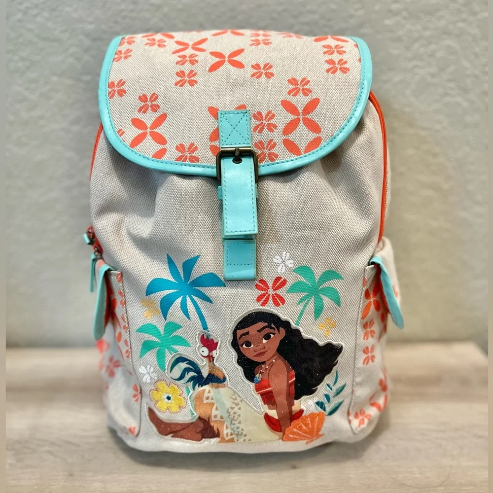 Gently Used Disney Moana Backpack - Moana with Heihei Authentic Disney Store - Picture 1 of 8